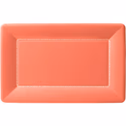 Boston International IHR Zing Rectangular Caf? Dinner Paper Plates 12 x 7.5-Inches Coral 8