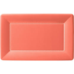 Boston International IHR Zing Rectangular Caf? Dinner Paper Plates  12 x 7.5-Inches  Coral  8