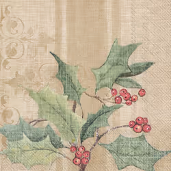 IHR Christmas Holly 3Ply Paper Napkins Serviettes - Lunch