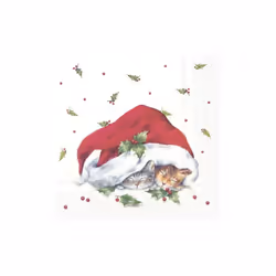 Paper Napkins Sweet Christmas Cats Disposable Festive Cocktail Party Serviettes