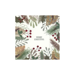 Natural Merry Christmas Holly Berries Paper Napkins Festive Party Serviettes