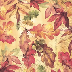 IHR Autumn Bright Leaves Cocktail Paper Napkins 20-Pack Disposable 3-Ply