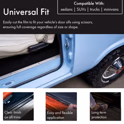 XPEL Clear Universal Door Sill Guard  60"" x 2.75"" - Car or Truck Door Interior Protection Film Kit for Door Sills against High Traffic and