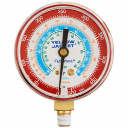 Yellow Jacket 49015 2-1/2"" Gauge (Degrees F) Red Pressure 0-500 psi