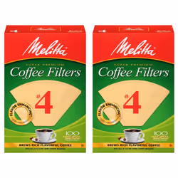 Melitta #4 Coffee Filters Natural Brown 2 Pack of 100 Filters.