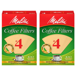 Melitta #4 Coffee Filters  Natural Brown  2 Pack of 100 Filters.