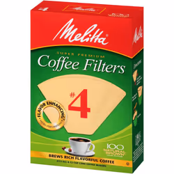 Melitta #4 Coffee Filters  Natural Brown  2 Pack of 100 Filters.