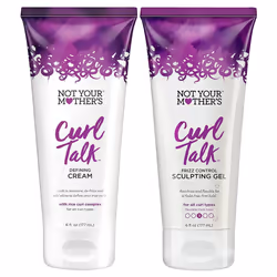 Curl Talk Frizz Control Sculpting Gel and Defining Cream (2-Pack) - 6 fl oz - Formulated with Rice Curl Complex - For All Cur ...