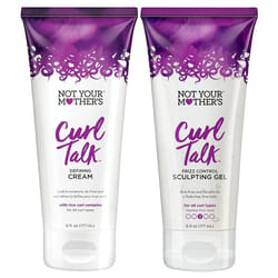 Curl Talk Frizz Control Sculpting Gel and Defining Cream (2-Pack) - 6 fl oz - Formulated with Rice Curl Complex - For All Curly Hair Types