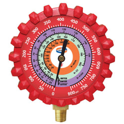 Uniweld G529LD 2-1/2"" Red/High Pressure LPF Gauge W/Boot  (PSI F) (R4