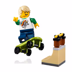 LEGO City MiniFigure: Skateboarder Boy (with Skateboard and Cool Rail) 31067