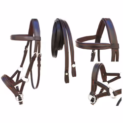 Challenger Tack Horse Western English Leather BITLESS Bridle SIDEPULL