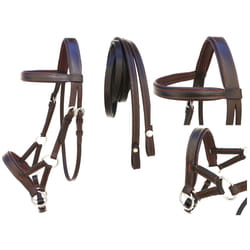 Challenger Tack Horse Western English Leather BITLESS Bridle SIDEPULL