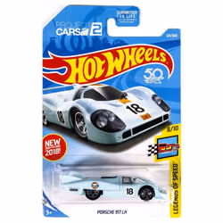 Hot Wheels 2018 50th Anniversary Legends of Speed Porsche 917 LH 124/365 Light Blue