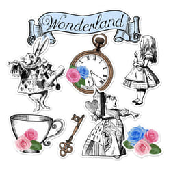 Vintage Alice in Wonderland Decoration Cutouts by Red Fox Tail
