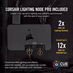Corsair Â CO-9050074-WW LL140 RGB Dual Light Loop RGB LED PWM Fan 2 Fan Pack with Lighting Node PRO, 140 mm , Black (RGB)