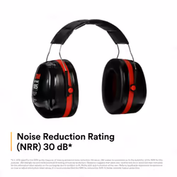3M Standard Earmuffs  Black/Red  Over The Head