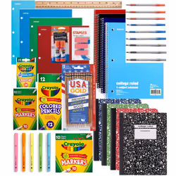 100 PIECE School Supply Kit Grades K-12 - School Essentials Includes Folders  Notebooks  Pencils  Pens and Much More  Perfect ...