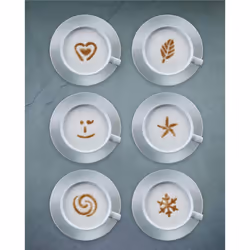 Aerolatte Cappuccino Stencil Set  For Latte Coffee Art  Set of 6 Stenc