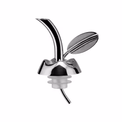Alessi "Fior d'olio" Pourer For Olive Oil Bottle in 18/10 Stainless Steel Mirror Polished And Thermoplastic Resin With Taster in Glass, Silver
