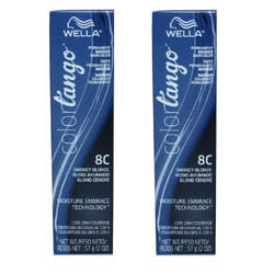 Wella Color Tango 8C Smokey Blonde Permanent Haircolor - 1C Slate â pack of 2