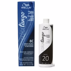 16oz ) Wella Color Tango 8C Smokey Blonde Permanent Haircolor - 1C Slate + Developer (Vol. 20