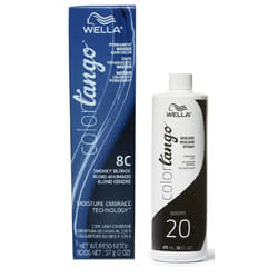 16oz ) Wella Color Tango 8C Smokey Blonde Permanent Haircolor - 1C Slate + Developer (Vol. 20