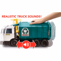 Matchbox Cars  Large-Scale  15-in Toy Recycling Truck with Garbage Bin  Lights and Sounds