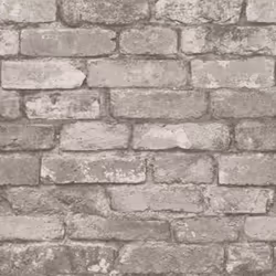 Brewster FD31286 Rustic Brick Wallpaper, Grey