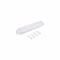 Flag Pole Rope Kit - 80ft 1/4 Inch Thick Nylon White Halyard Rope for Flagpole - Complete with 4 Hook Clips