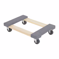 Vestil HDOC16249 Hardwood Dolly with Carpet End  900 lbs Capacity  24 Length x 16 Width x 534 Height Deck
