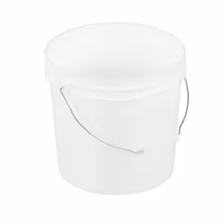 Vestil PAIL-35-PWS White 3-1/2 gal Plastic Pail with Steel Handle 11-13/16 Overall Diameter
