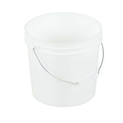 Vestil PAIL-35-PWS White 3-1/2 gal Plastic Pail with Steel Handle 11-13/16 Overall Diameter