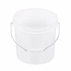 Vestil PAIL-35-PWS White 3-1/2 gal Plastic Pail with Steel Handle 11-13/16 Overall Diameter