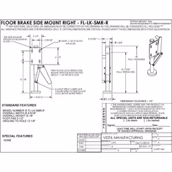 Vestil FL-LK-SMR-R Steel Right Mount Floor Lock 10 to 12 in. Height Silver