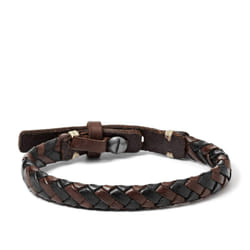 Fossil Men's Leather Braided Leather Bracelet  Color: Black/Brown (Model: JA5932716)