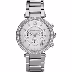 Michael Kors Women's MK5353 Parker Watch With Chronograph Silver Dial