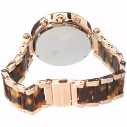 Michael Kors Ladies' Parker Brown Tortoiseshell Rose Dial Designer Watch MK5538