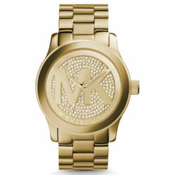 Michael Kors Women's Runway WatchÃGold Crystal PaveÃLogo Dial FashionÃMK5706
