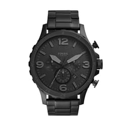 Fossil Men 's Nate Quartz Stainless Steel Chronograph Watch  Color: Black (Model: JR1401)