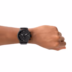 Fossil Men 's Nate Quartz Stainless Steel Chronograph Watch  Color: Black (Model: JR1401)