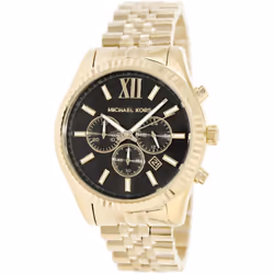Michael Kors Lexington Chronograph Black Dial Gold-tone Mk8286 Men's Watch