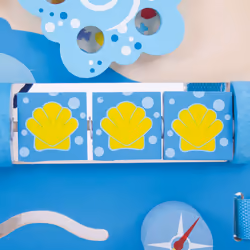 Bigjigs Toys Marine Baby Activity Table Board - Educational Activity Tables for 6 months +, Wooden Baby Toys 6-12 Months that Attach to Cot Bed