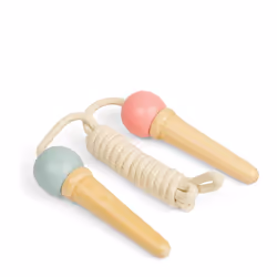 Bigjigs Toys Ice Cream Skipping Ropes - 2pcs Wooden Skipping Rope Set, Pocket Money Gifts For Girls & Boys, Kids Party Bag Fillers, Age 3 Years Old +