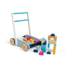 Bigjigs Toys FSC Certified Wooden Baby Walker - Sustainable Wooden Walkers for Babies, Includes Building Blocks, Baby Walkers for 1 Year Olds