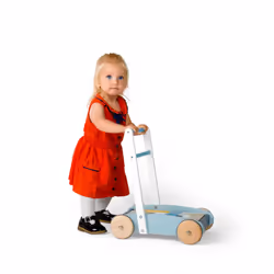 Bigjigs Toys FSC Certified Wooden Baby Walker - Sustainable Wooden Walkers for Babies, Includes Building Blocks, Baby Walkers for 1 Year Olds