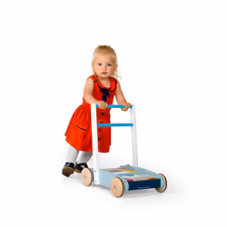 Bigjigs Toys FSC Certified Wooden Baby Walker - Sustainable Wooden Walkers for Babies, Includes Building Blocks, Baby Walkers for 1 Year Olds