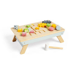 Bigjigs Toys FSC Certified Tabletop Activity Bench - Sustainable Wooden Activity Table for 1 Year Olds, 4 Activities for Fine Motor Skills