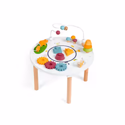 Bigjigs Toys FSC Certified Wooden Activity Table - Sustainable Activity Table for 1 Year Olds, 7 Activities for Fine Motor Sk ...