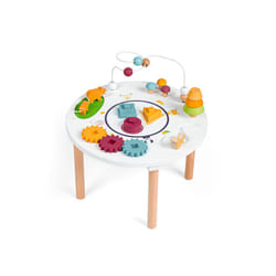 Bigjigs Toys FSC Certified Wooden Activity Table - Sustainable Activity Table for 1 Year Olds, 7 Activities for Fine Motor Skills